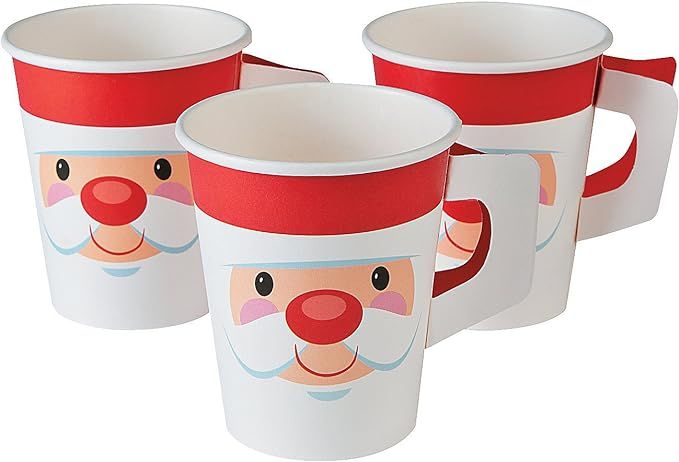 Cherry Christmas Santa Hot/Cold Paper Cups w/Handles (8 pieces, 9 oz cups) Holiday Party Supplies... | Amazon (US)