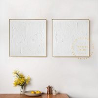 2 Piece Wall Art Canvas, Large Set Of Painting, 3D White Painting, White Abstract Art, Pieces Minima | Etsy (UK)