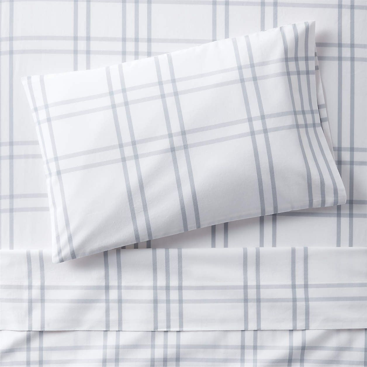 Stax Pine Green 100% Organic Cotton Toddler Sheet Set + Reviews | Crate & Kids | Crate & Barrel