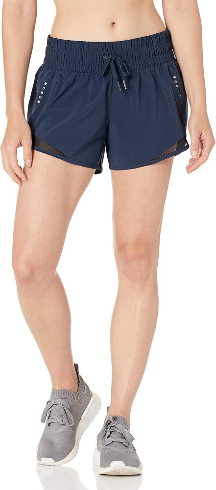 Amazon Essentials Women's Regular-Fit Athletic Ruched Waistband Woven Running Shorts with Zip Pocket | Amazon (US)