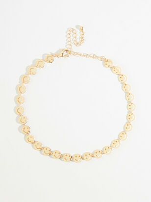 Gold Smiley Face Choker | Altar'd State