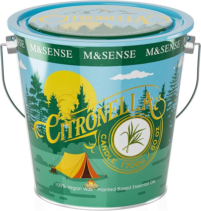M&SENSE Large Citronella Candles Outdoor 60 oz,Mosquito Citronella Candle,Citronella Peppermint C... | Amazon (US)