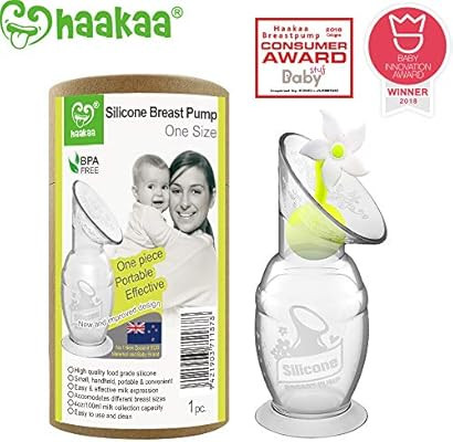 Haakaa Silicone Breastpump with Stopper 4oz/100ml | Amazon (US)