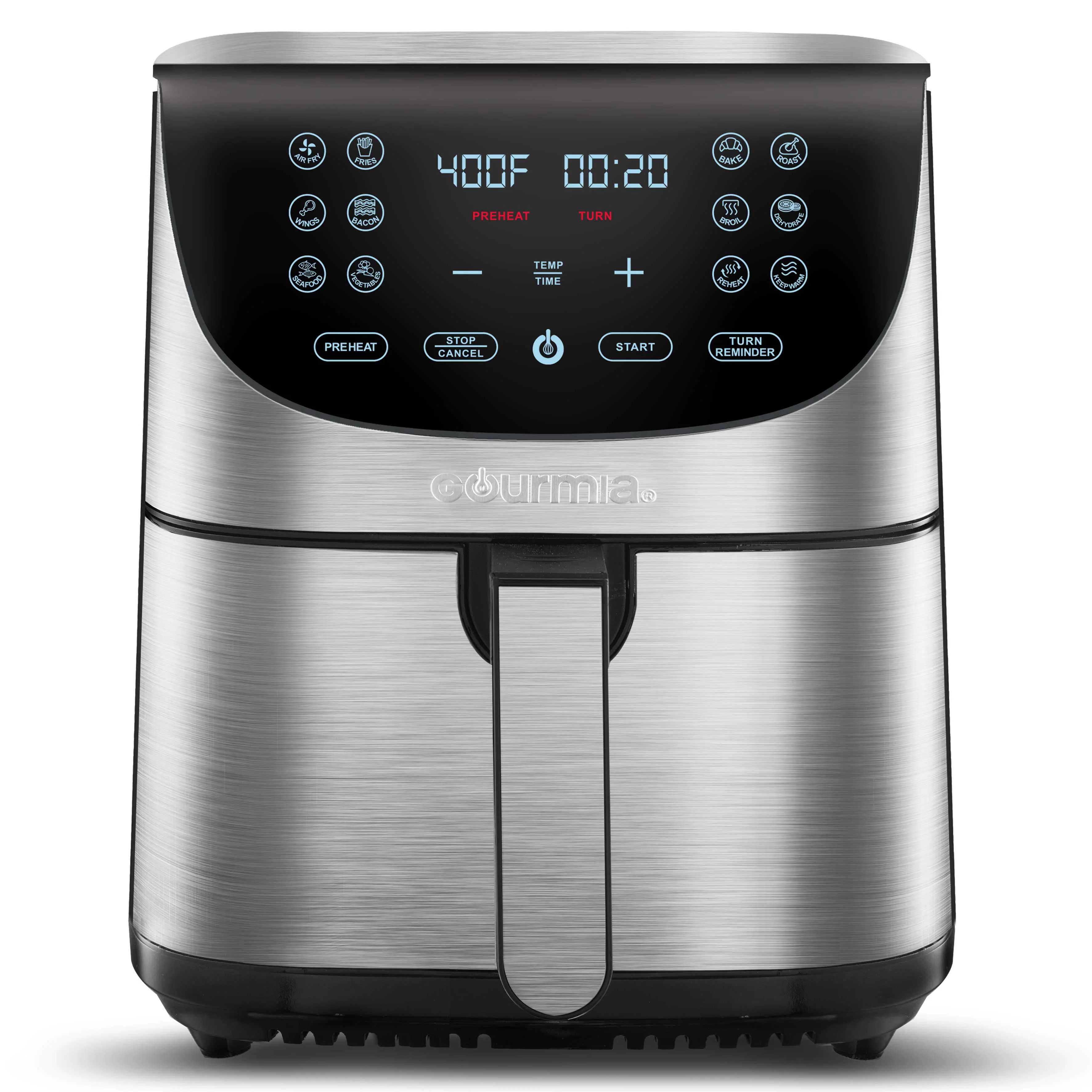 Gourmia 7-Qt Digital Air Fryer with Guided Cooking, Easy Clean, Stainless Steel | Walmart (US)