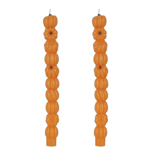 Ashland 10" Pumpkin Taper Candles, 2ct Fall Home Decor | Amazon (US)