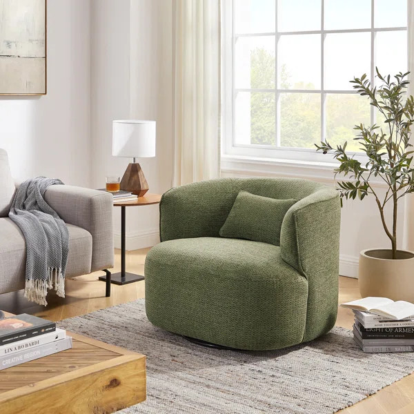 Bernado Upholstered Swivel Barrel Chair | Wayfair North America