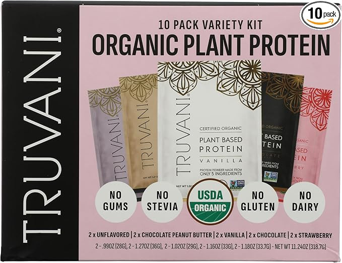 Truvani Organic Plant Based Protein Powder | Variety Pack | 10 Servings | Vegan | Variety Pack | ... | Amazon (US)