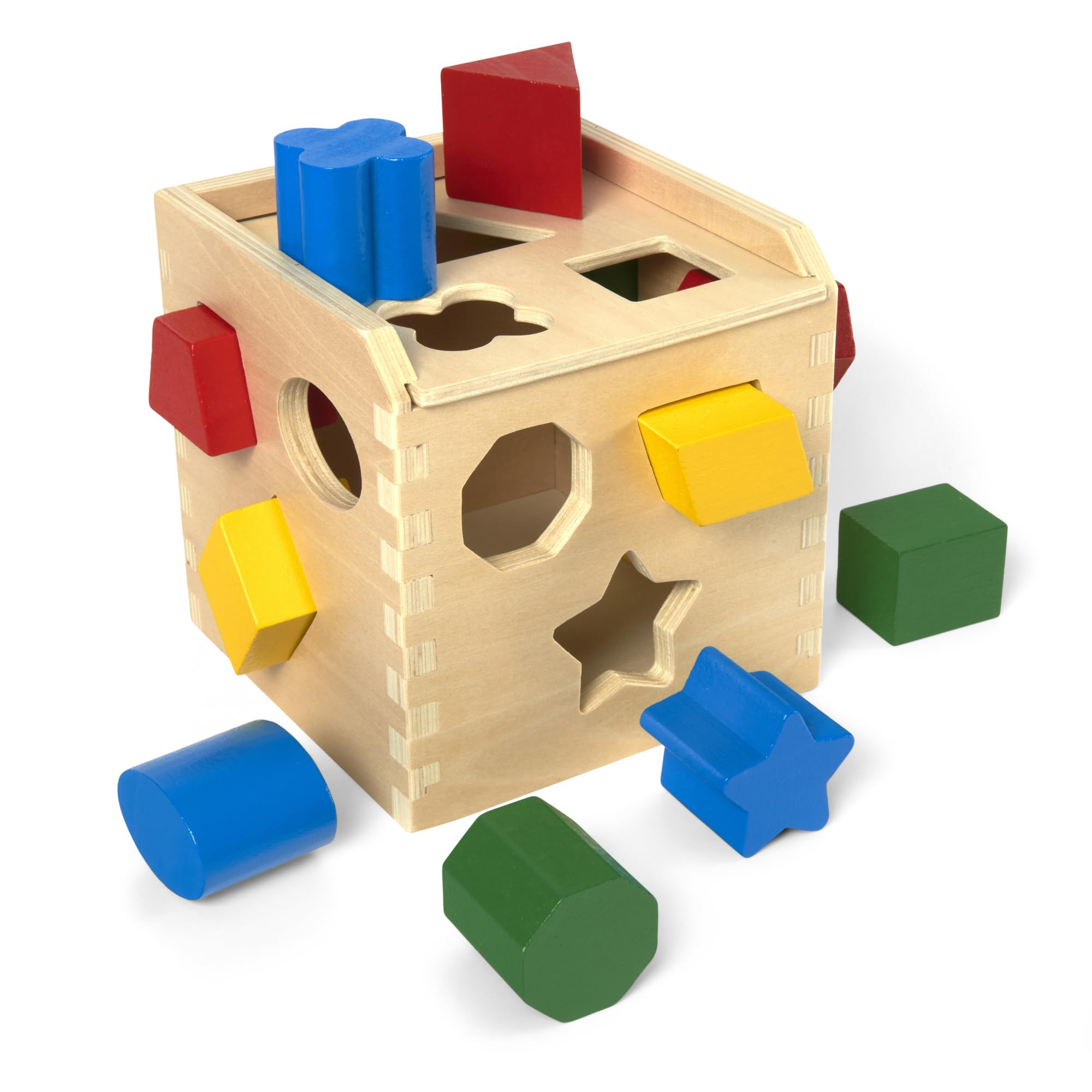 Melissa & Doug Shape Sorting Cube - Classic Wooden Toy With 12 Shapes | Amazon (US)