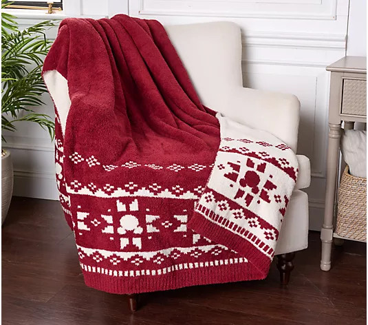 Barefoot Dreams CozyChic Disney Mickey Fair Isle Throw - QVC.com | QVC