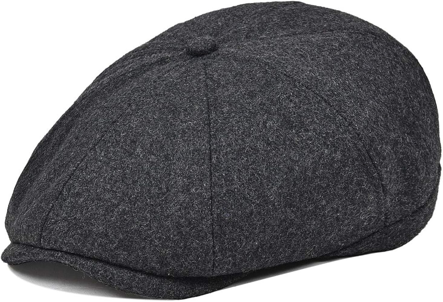 VOBOOM Men Wool Blend 8 Panel Newsboy Cap Herringbone Cabbie Flat Tweed Hat | Amazon (US)
