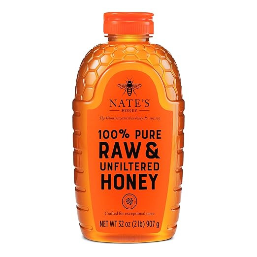 Nate's 100% Pure, Raw & Unfiltered Honey - Award-Winning Taste, 32oz. Squeeze Bottle | Amazon (US)