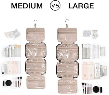 BAGSMART Toiletry Bag Travel Bag with Hanging Hook, Water-resistant Makeup Cosmetic Bag Travel Or... | Amazon (US)