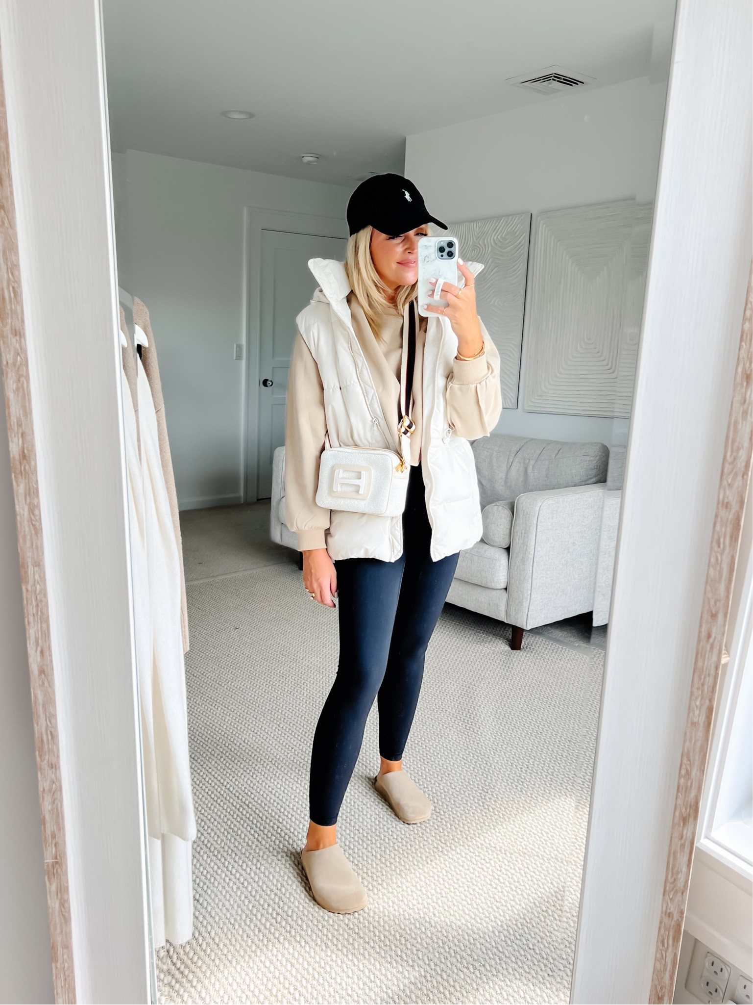 Casual mom friendly fall outfit idea | puffer vest | clogs 

#LTKstyletip