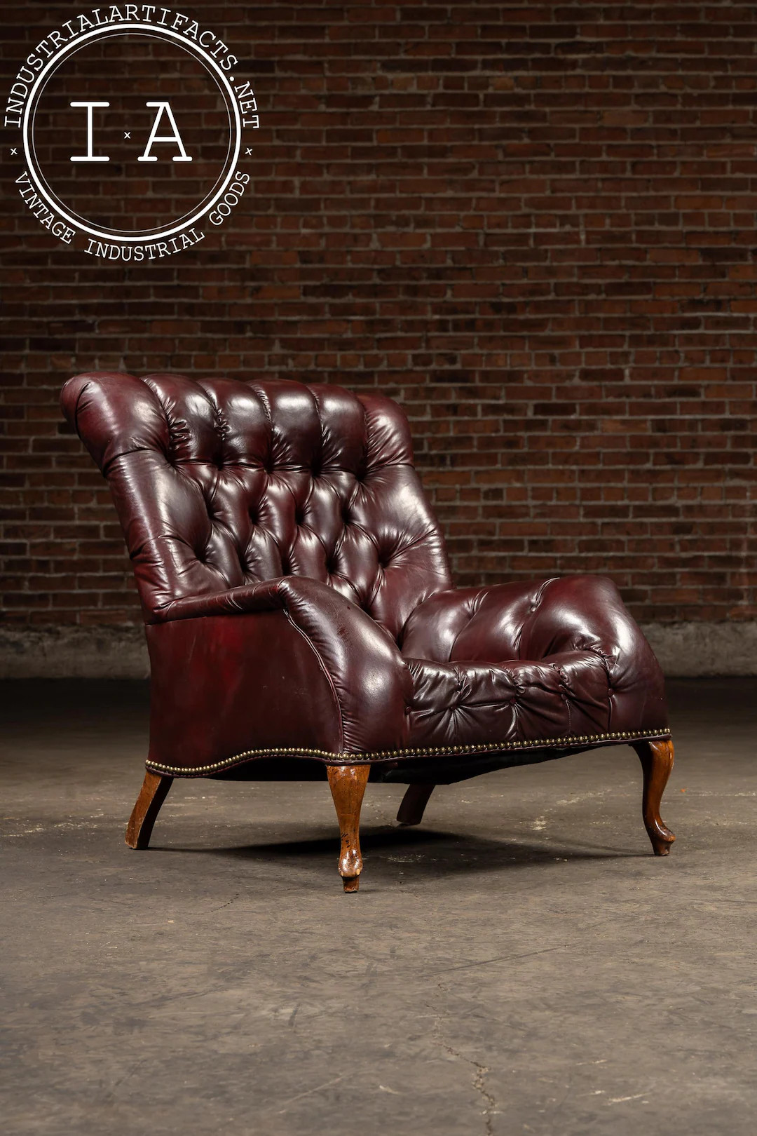 Burgundy Sleepy Hollow Tufted Leather Chair - Etsy | Etsy (US)