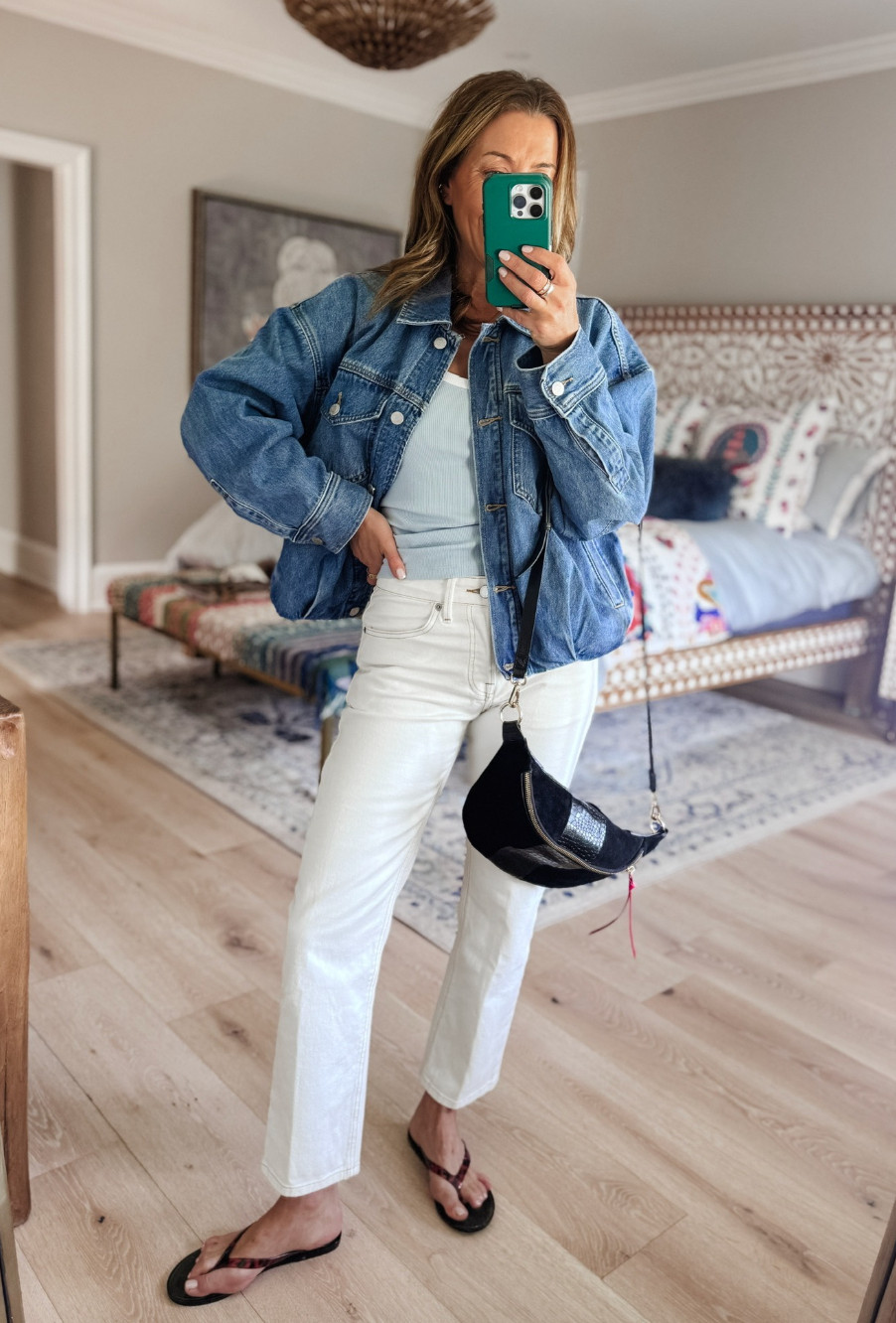 An oversized denim jacket makes everything feel a little cooler.
Paired with white denim and a simple tank, this is such an easy spring look for everyday.  

 #LTKootd #LTKmomlife #LTKSeasonal