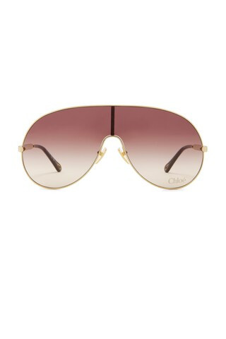 Chloe Aly Sunglasses in Gold & Brown - Metallic Gold. Size all. | FWRD 