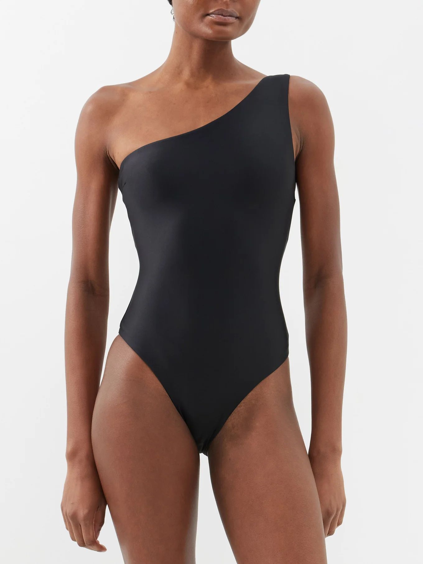 One-shoulder recycled-fibre blend swimsuit | Matches (UK)
