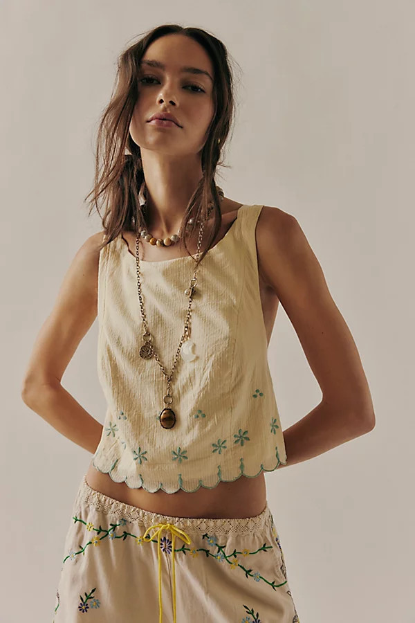 Kayla Solid Embroidered Top | Free People (Global - UK&FR Excluded)