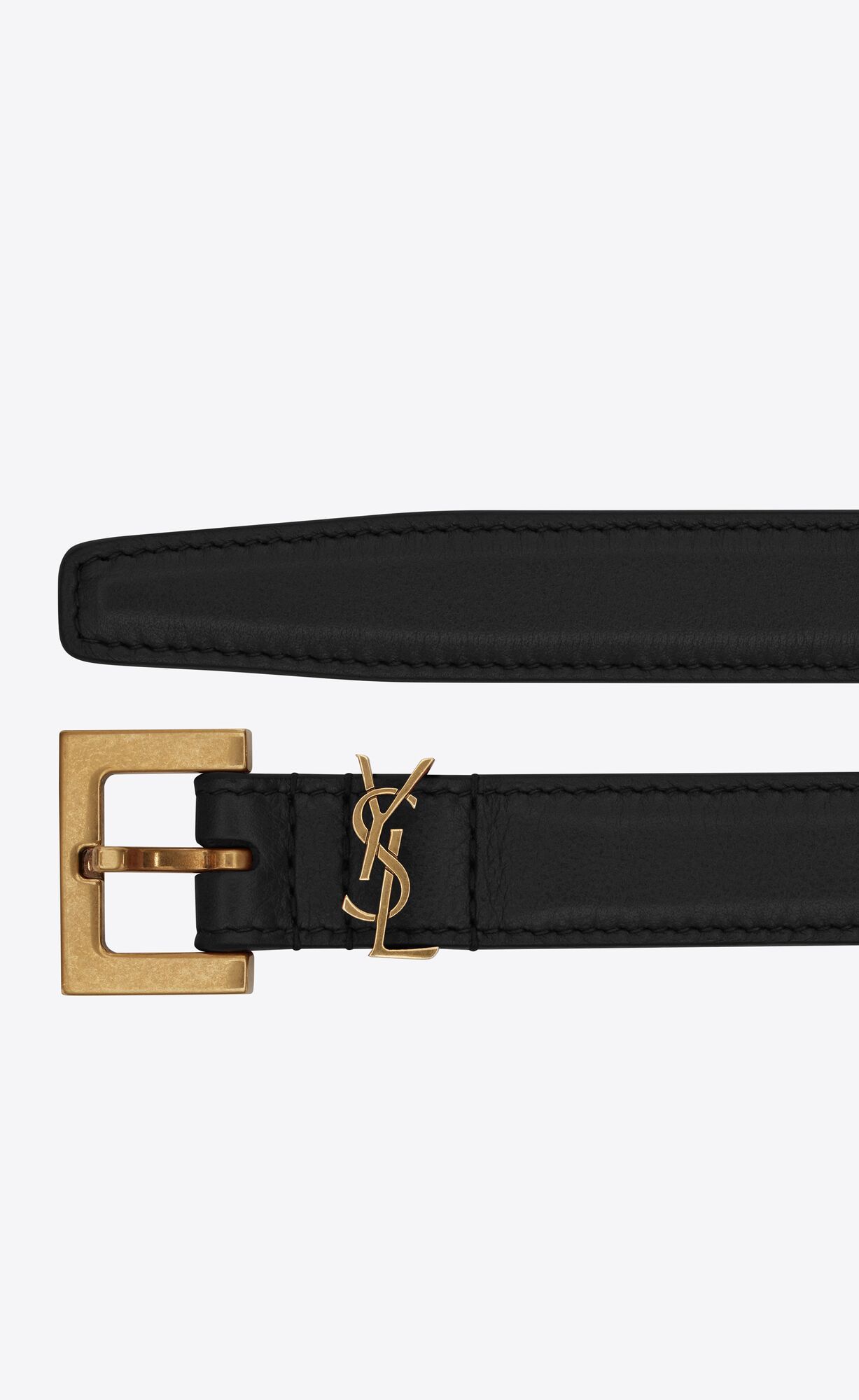 cassandre thin belt with square buckle in lacquered leather | Saint Laurent Inc. (Global)