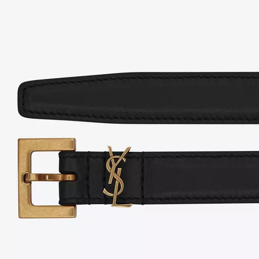 cassandre thin belt with square buckle in box saint laurent leather