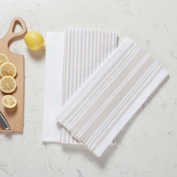 Better Homes & Gardens Culinary Stripe Kitchen Towels, Set of 3, Multiple Colors | Walmart (US)