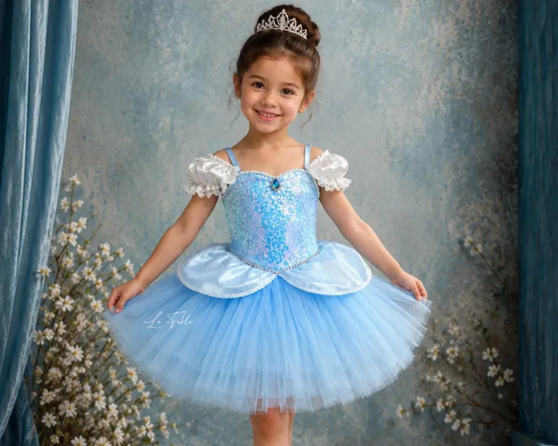 Blue Cinderella Toddler Girl Dance Costume, Princess Birthday Party Baby Dress, Halloween Kids Ou... | Etsy (Global)