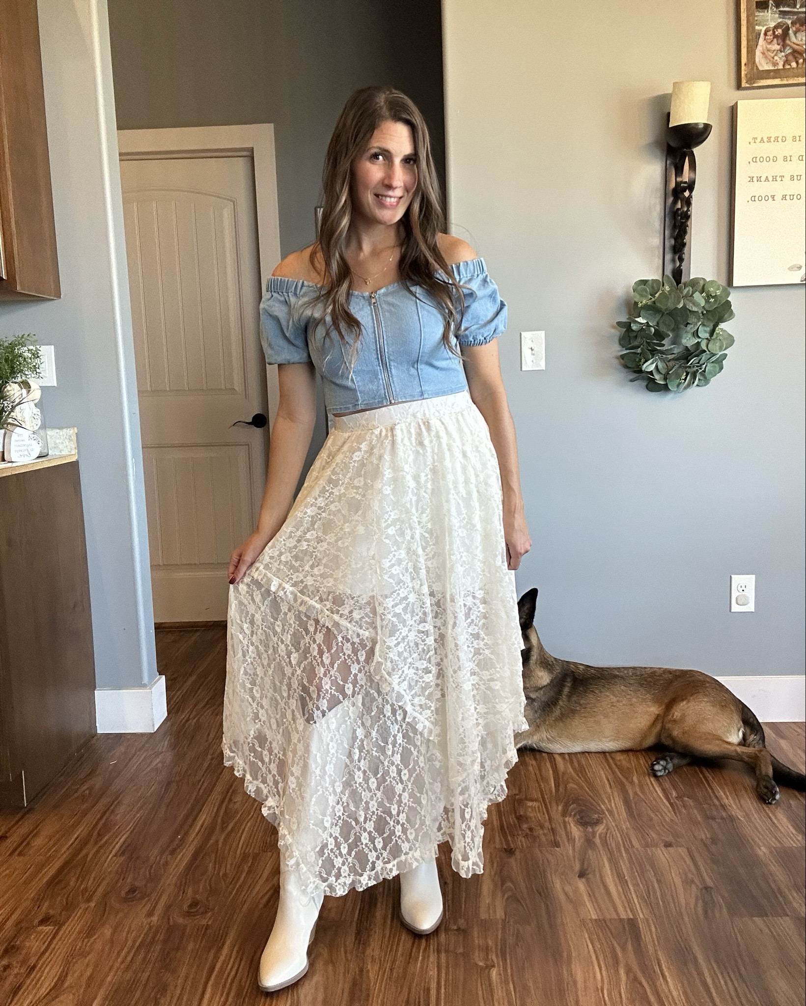 Lace skirt and denim top 😍

#LTKFindsUnder50 #LTKSeasonal #LTKStyleTip
