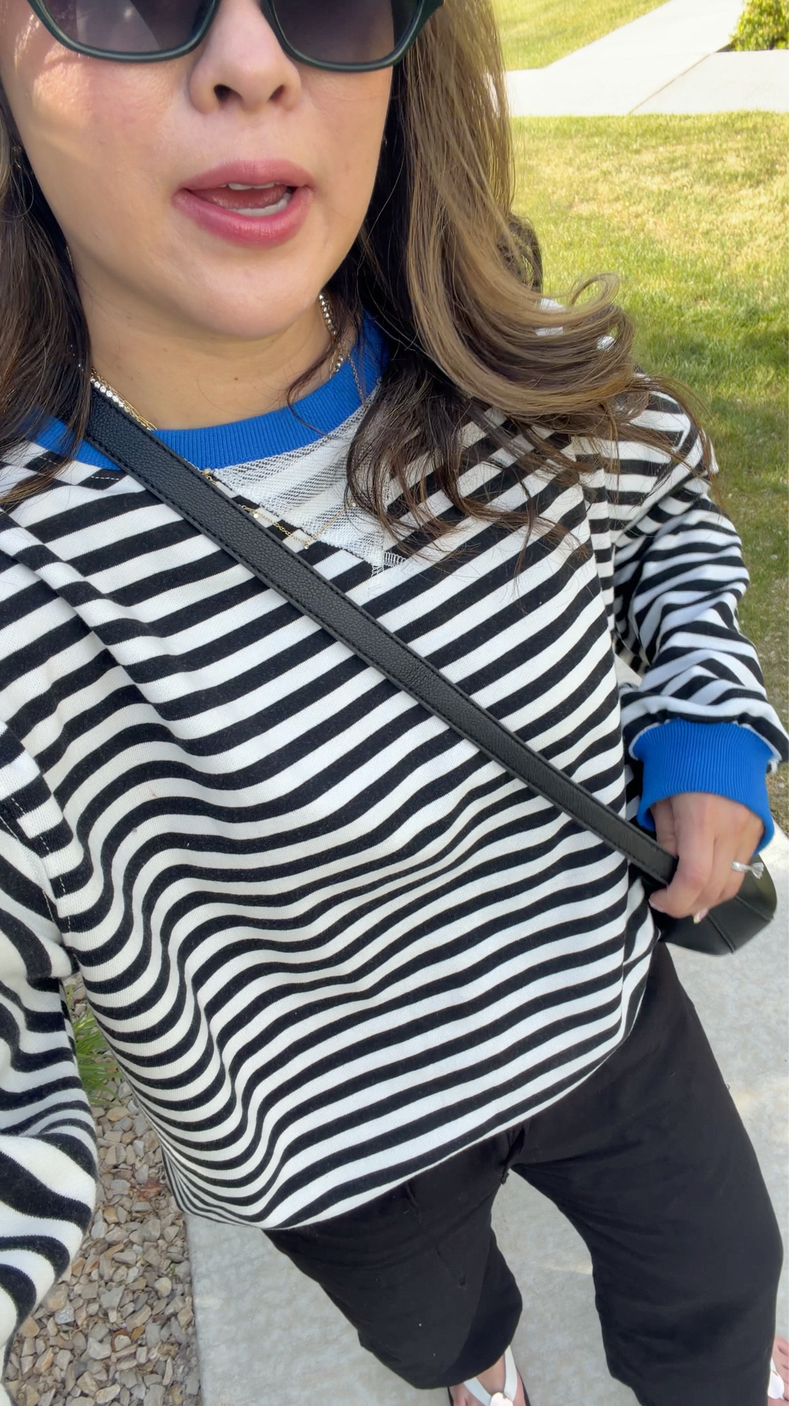 Casual Mom Fit
Striped Top: Large
Pants: Mediumm