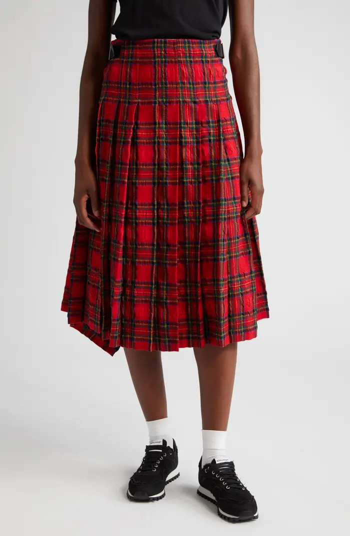 Tartan Wool & Cotton Skirt | Nordstrom
