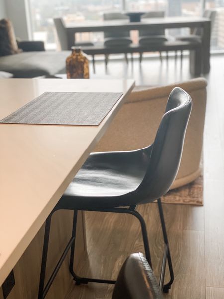 Faux Leather Barstools (Set of 2)  / Amazon Find / Apartment Decor / High Rise Decor / Minimalist Decor / Green Charger / Green Placemats / West Elm Chargers 

#LTKfindsunder100 #LTKhome