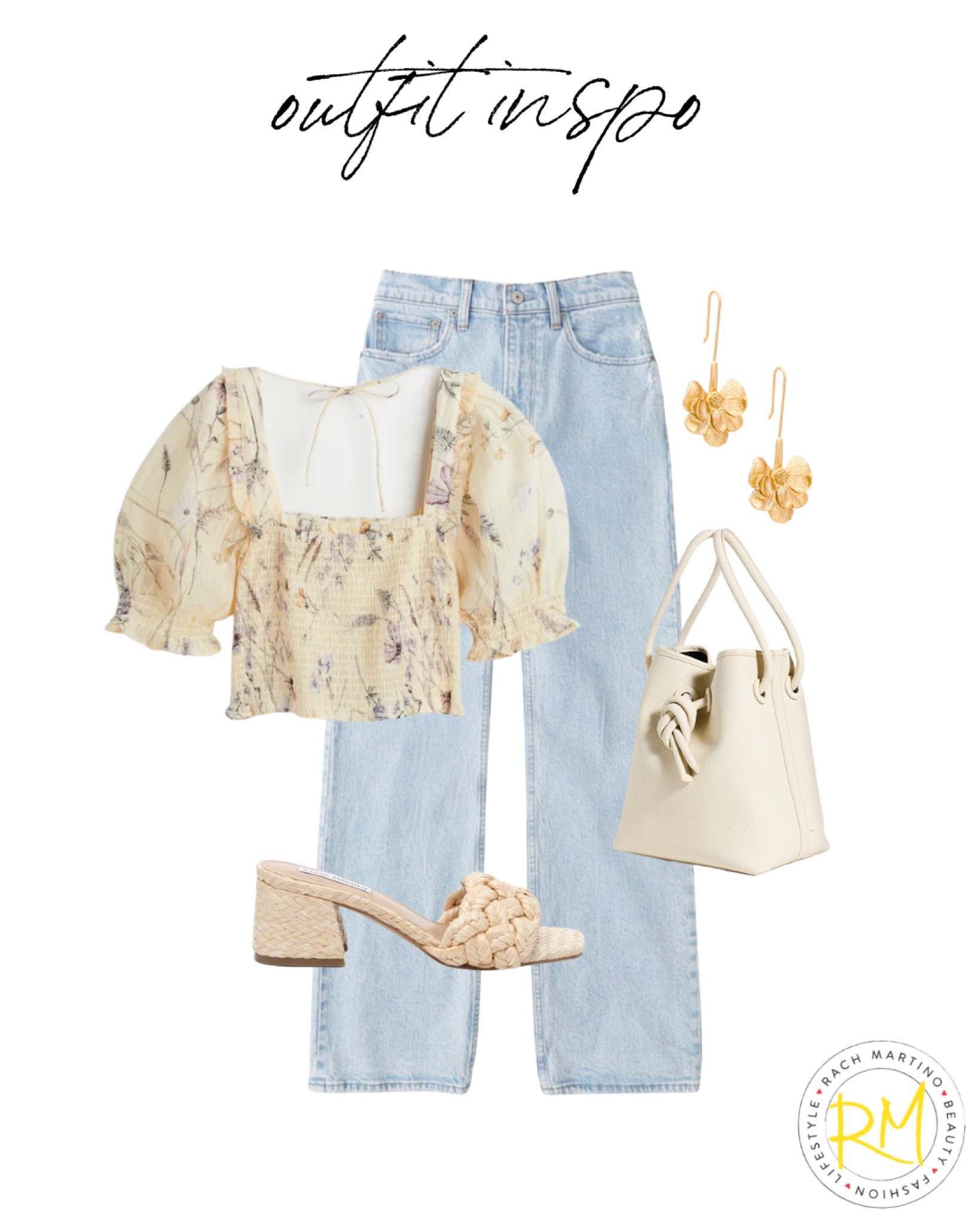 Spring outfit idea puff sleeve top mom jeans 

#LTKsalealert #LTKunder50 #LTKstyletip