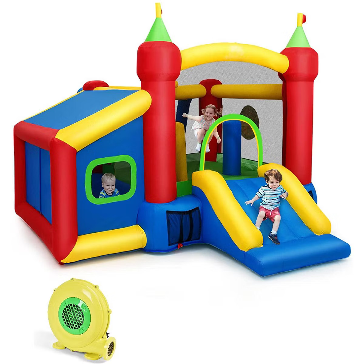 Costway  6-in-1 Inflatable Bounce House Blow up Castle Toddler Kids Indoor Outdoor with 480 Blowe... | Target