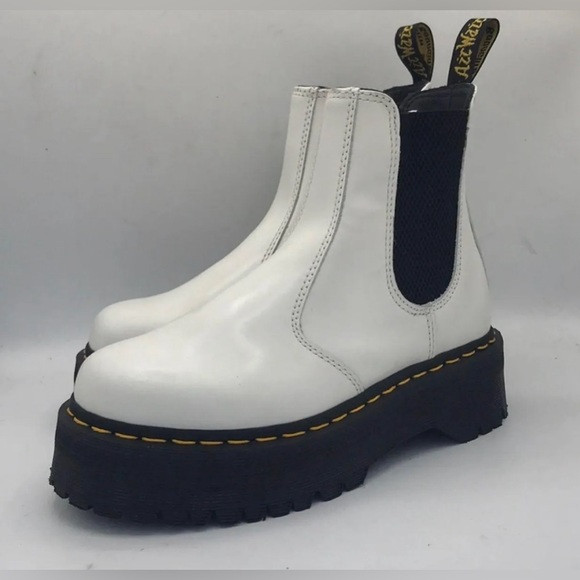 Dr martens white platform boots | Poshmark