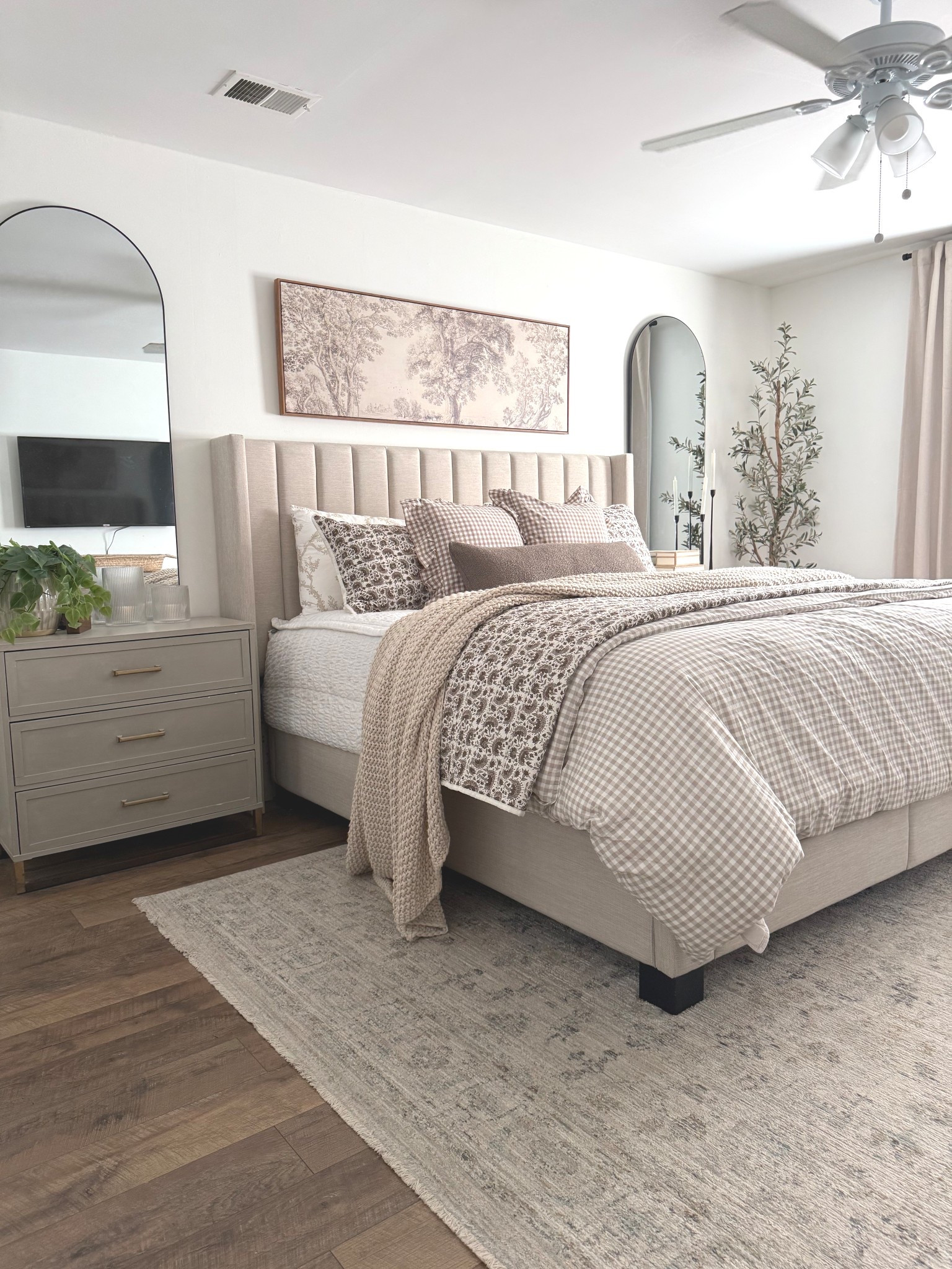 Bedroom views 



Olive tree, gingham bedding, block print quilt, layered bedroom, bedroom views 

#LTKSeasonal #LTKHome #LTKFindsUnder100