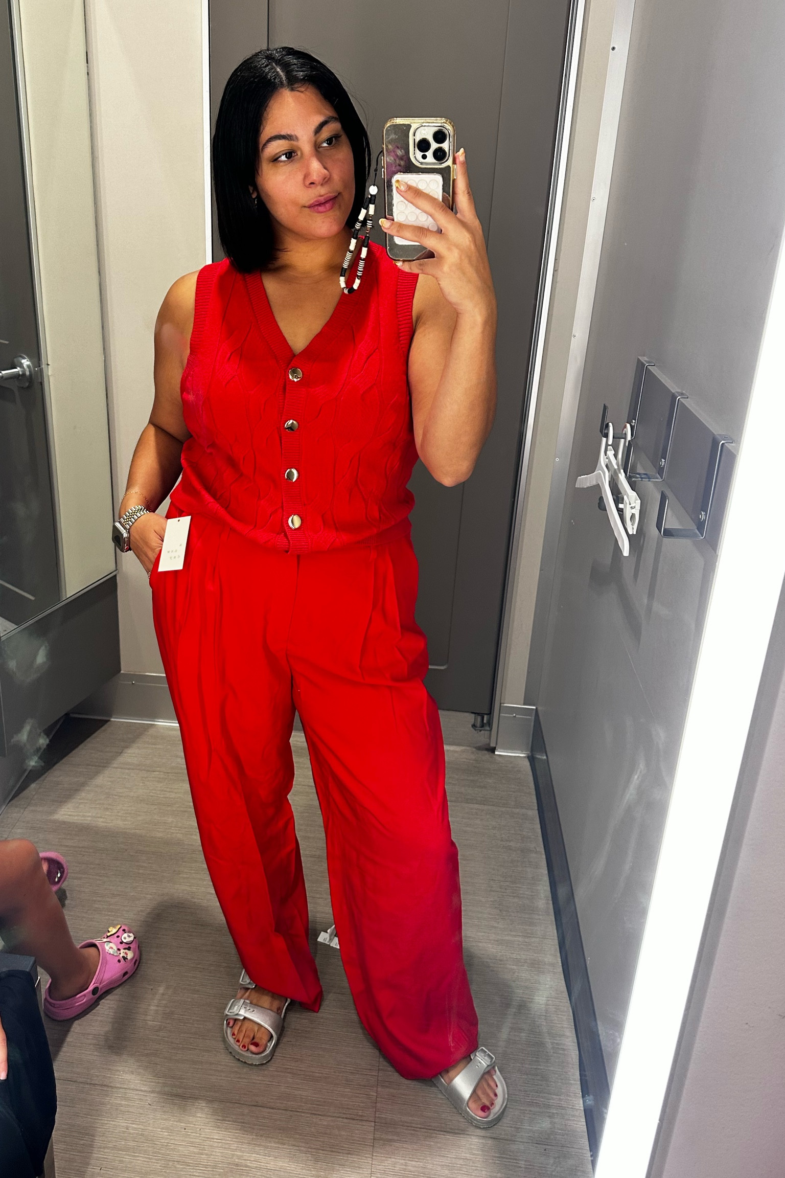 Red is just *that girl* 💋♥️ new fall finds at #Target // Pants are 14 + top is Large (but I think an M would fit better!) 

#LTKFindsUnder50 #LTKStyleTip #LTKMidsize