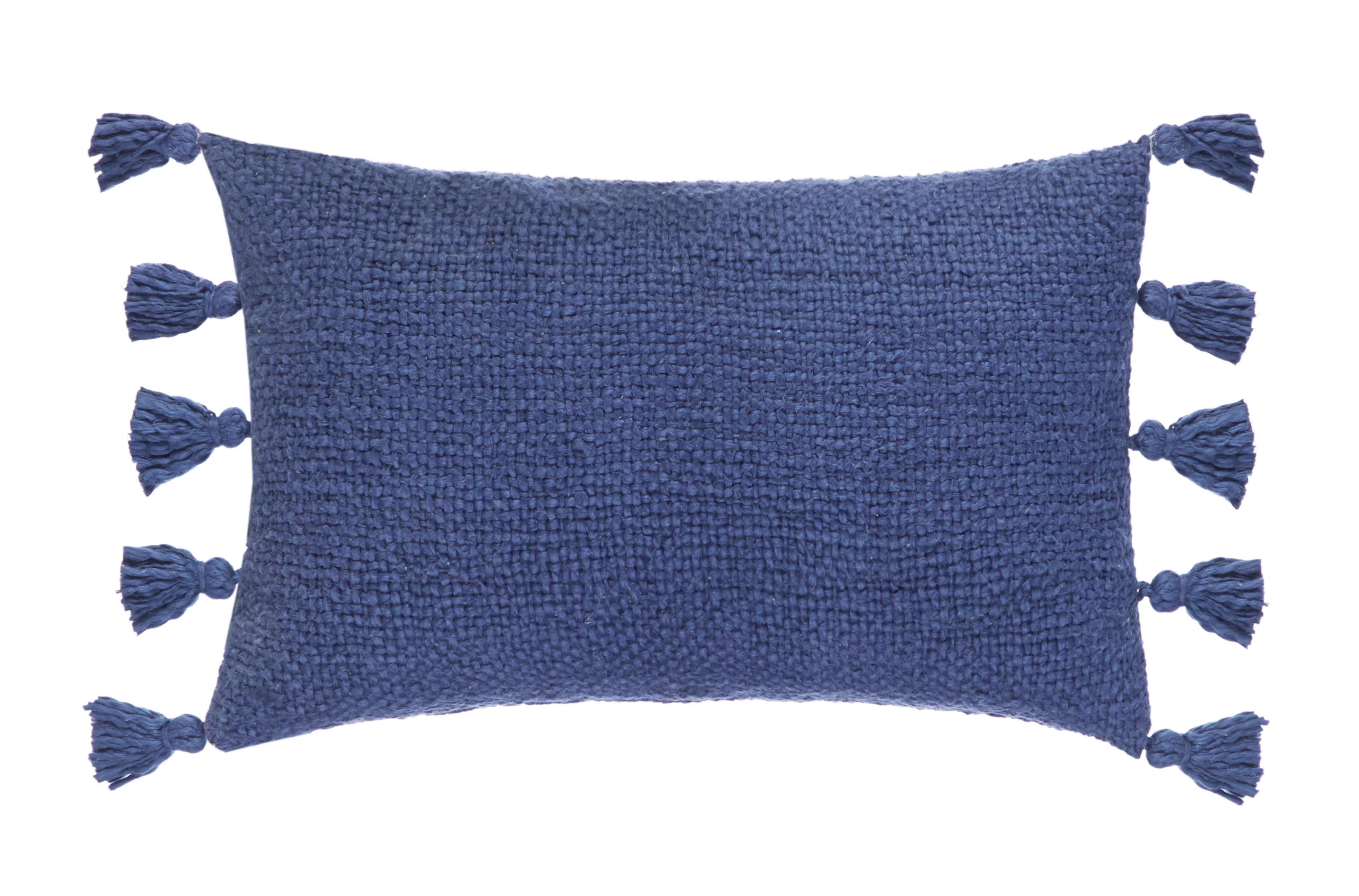 Better Homes & Garden 14" X 24" Oblong Boucle Decorative Pillow with Fringe, Blue (1 count) | Walmart (US)