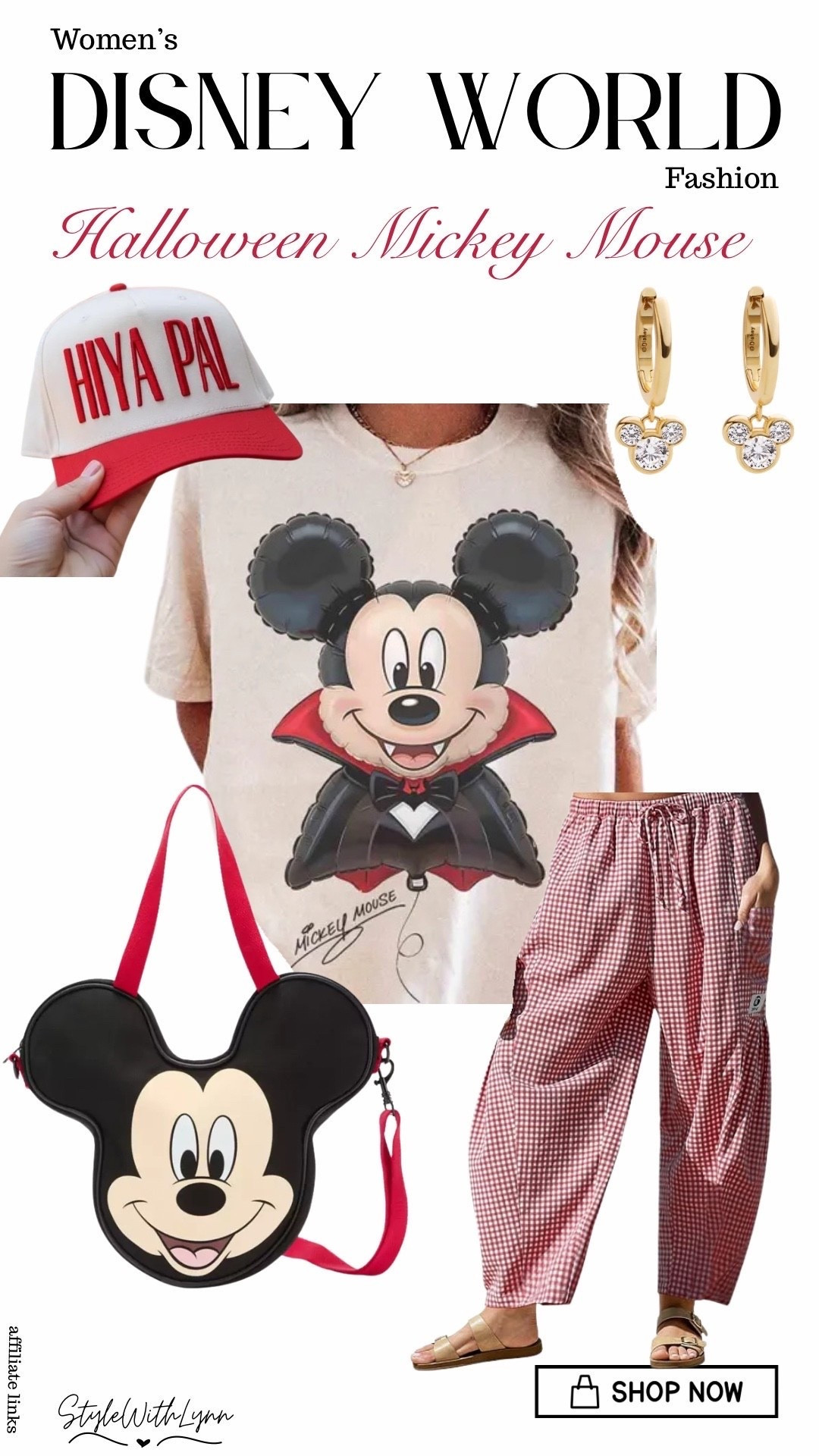 🎃✨ Main Street style, but make it Halloween. 🖤🐭

Serving spooky season magic with a Mickey twist! From the cutest graphic tee to comfy gingham pants, a statement cap, Mickey earrings, and the sweetest crossbody, this outfit is made for park days, pumpkin treats, and all the Halloween memories at Disney. 🍂🏰

Who's ready for Mickey's Not-So-Scary Halloween Party? 🎃✨

🖤 Which piece would you wear first?
❤️ The Mickey tee
🧢 The "Hiya Pal" cap
👜 The Mickey crossbody
✨ The Mickey earrings

#DisneyStyle #DisneyWorld #DisneyFashion #DisneyHalloween #MickeyMouse #HalloweenOutfit #DisneyOOTD #ParkStyle #MagicKingdom #DisneyBound #SpookySeason #DisneyFinds #ThemeParkStyle #FallFashion

#LTKmomlife #LTKootd