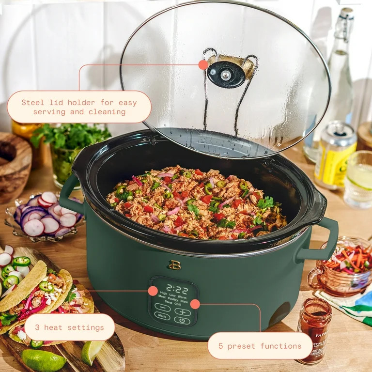 Beautiful 6 Qt Programmable Slow Cooker, Thyme Green by Drew Barrymore | Walmart (US)