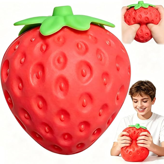 8In Strawberry Squishy, Jumbo Squishy Strawberry Giant Big Realistic Strawberry Moldable Soft Squ... | Amazon (US)