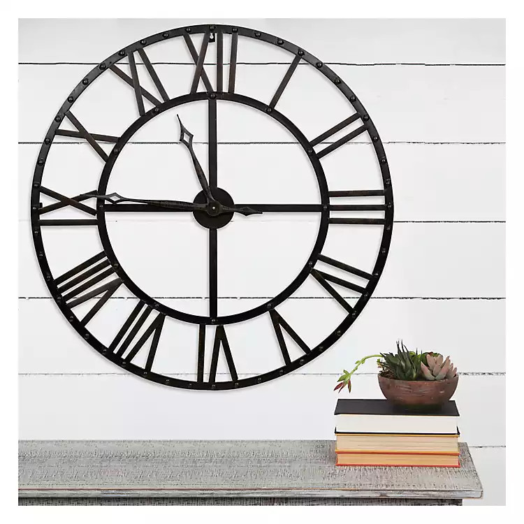 Black and Bronze Metal Wall Clock | Kirkland's Home
