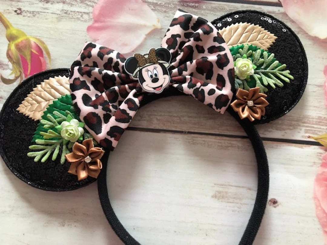 Safari Zoo Animal Kingdom Mouse Ears Headband- Leopard Mouse Ears- Cheetah Mouse Ears Headband-zo... | Etsy (US)