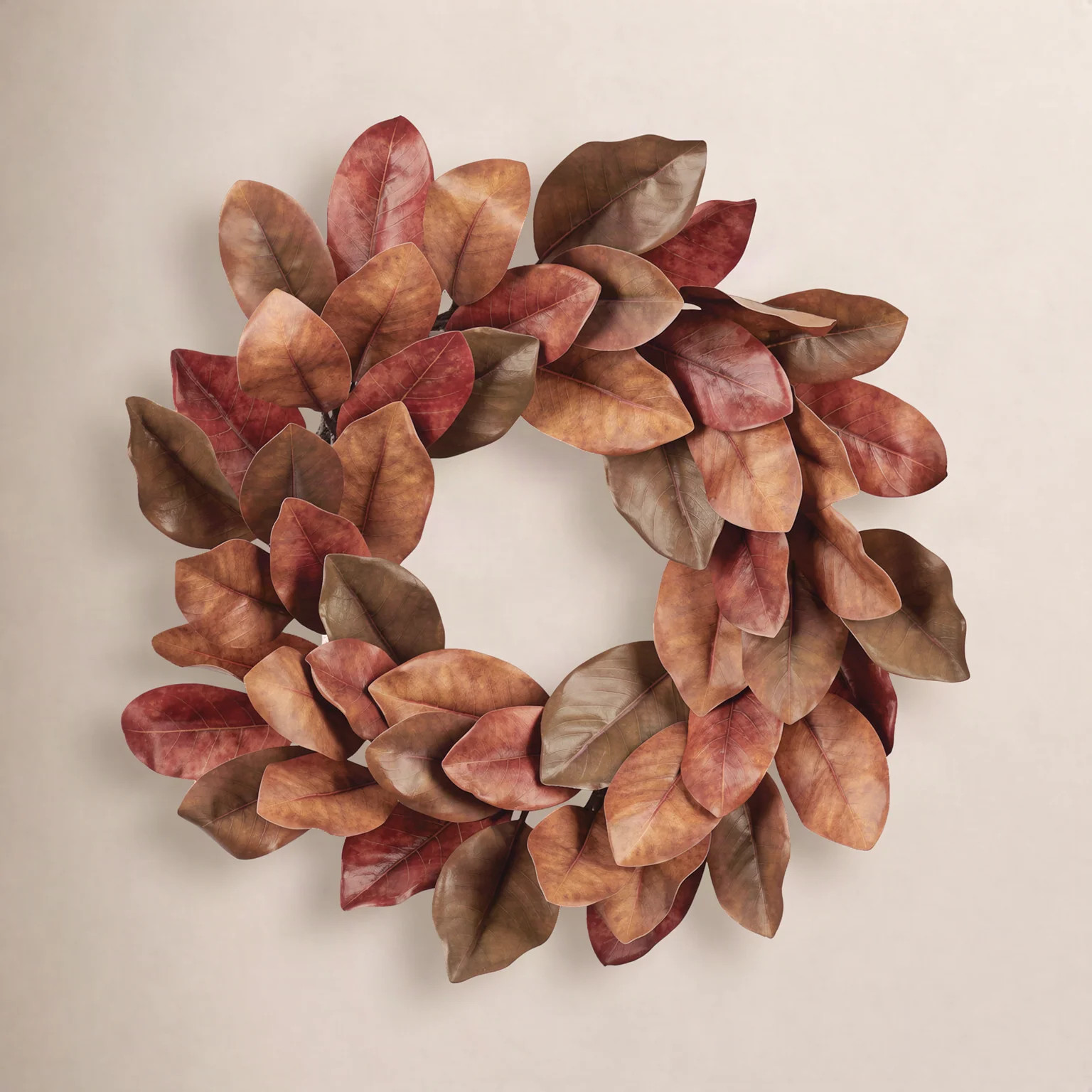 AllModern Fall Magnolia Leaf Wreath 24"D | Joss & Main | Joss & Main