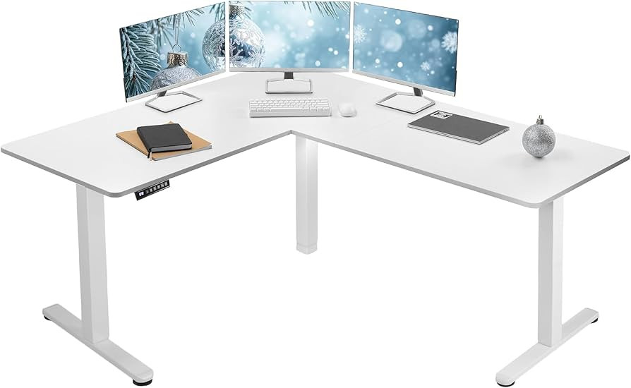 VIVO Electric Corner L-Shaped 63 x 55 inch Standing Desk, Height Adjustable, Memory Controller, W... | Amazon (US)
