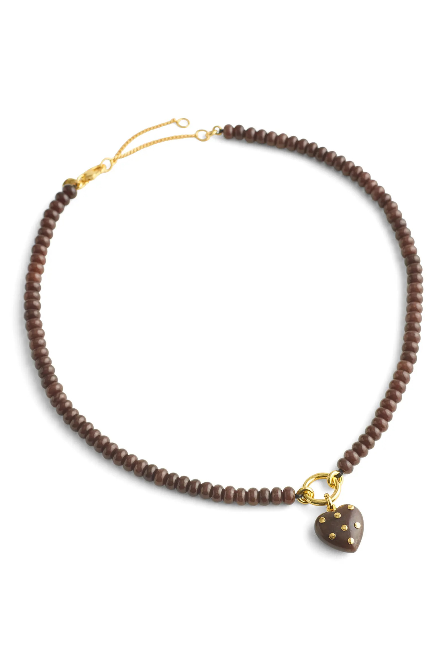 Madewell Polka Dot Stone Heart Pendant Beaded Necklace (Women) | Nordstrom | Nordstrom