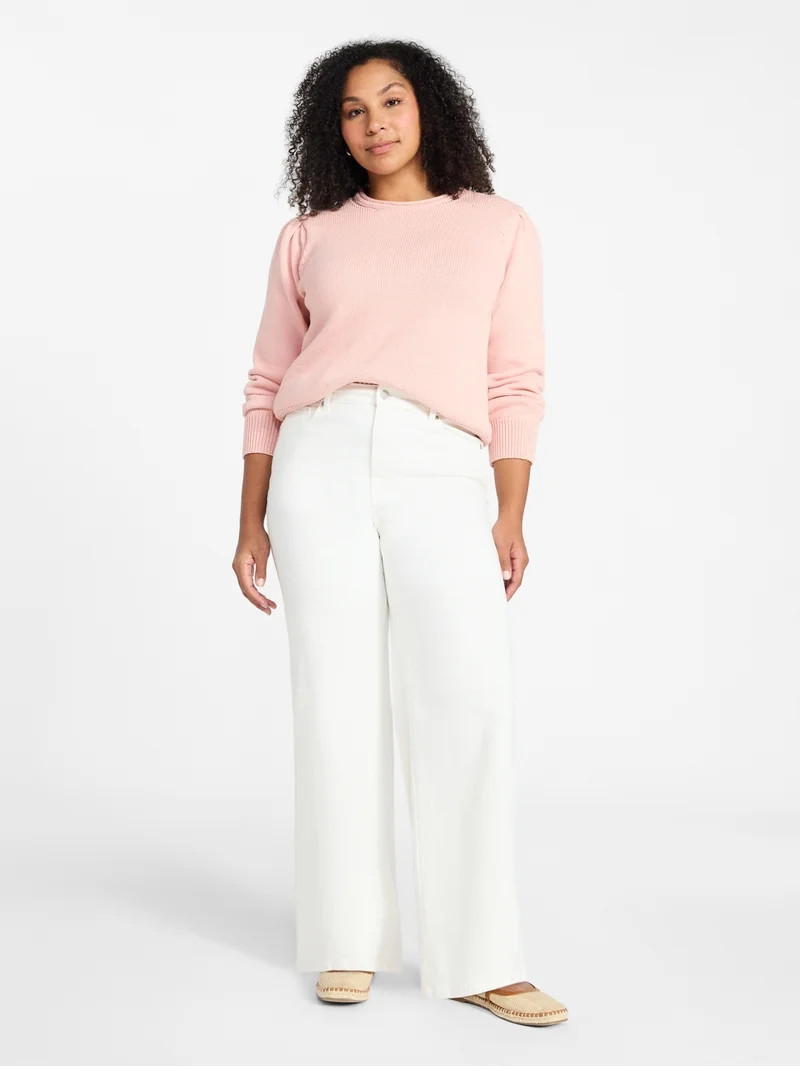 Time and Tru Women's Wide Leg Jeans, 31" Inseam, Sizes 0-22, 0L-22L | Walmart (US)