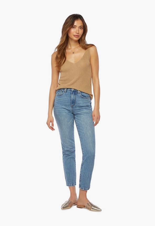 High-Waisted Vintage Tapered Jeans | JustFab