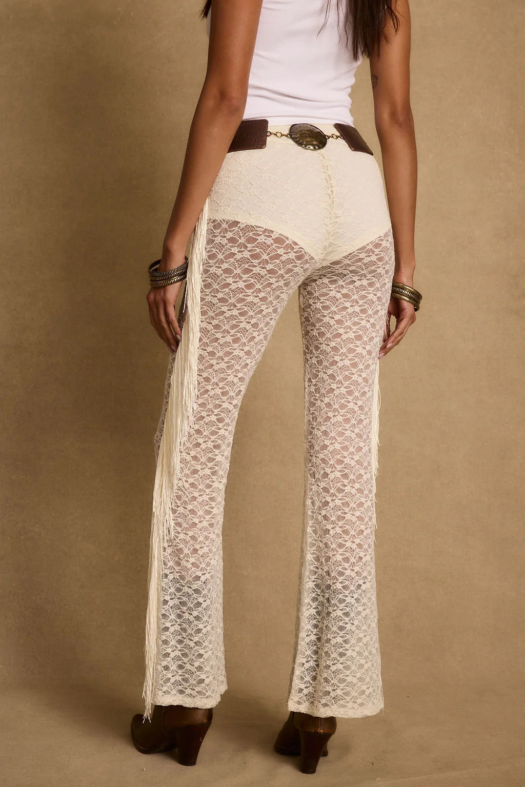 Happy Hour Cream Fringe Pants | 12th Tribe | 12th Tribe