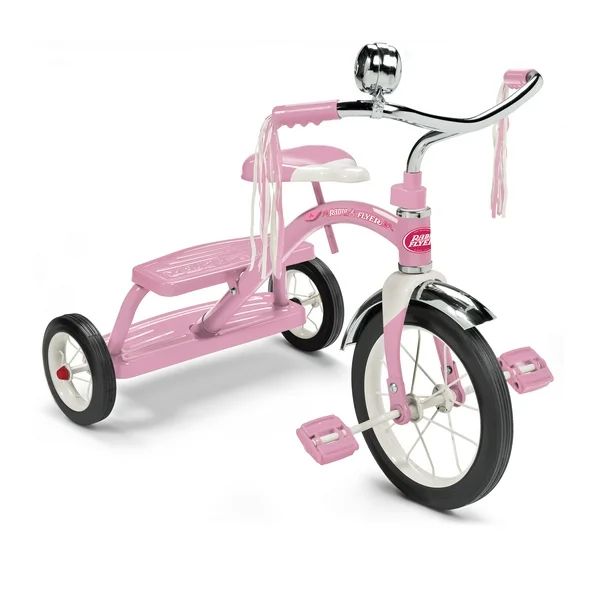 Radio Flyer, Classic Pink Dual Deck Tricycle, 12" Front Wheel, Pink | Walmart (US)