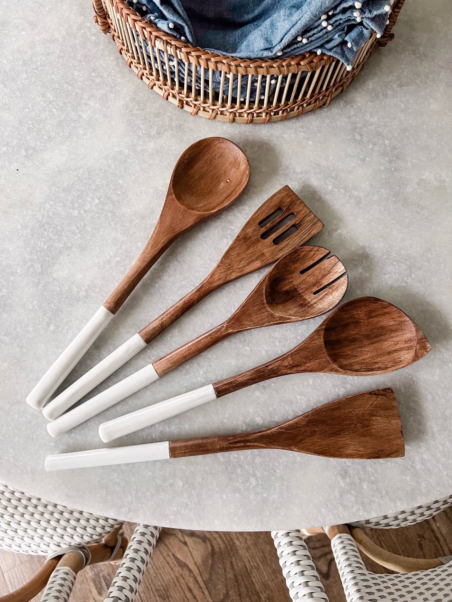 A good wooden spoon set is one of those kitchen essentials I use all the time. I love the natural wood finish, classic shapes, and how pretty they look displayed in a utensil holder on the countertop. Practical for everyday cooking while adding warmth and texture to the kitchen!

wooden spoon set, wooden cooking utensils, kitchen essentials, wood kitchen utensils, cooking utensil set, kitchen countertop decor, natural wood kitchen accessories, everyday cooking tools, kitchen organization, classic kitchen decor, kitchen finds, girlonthehudson