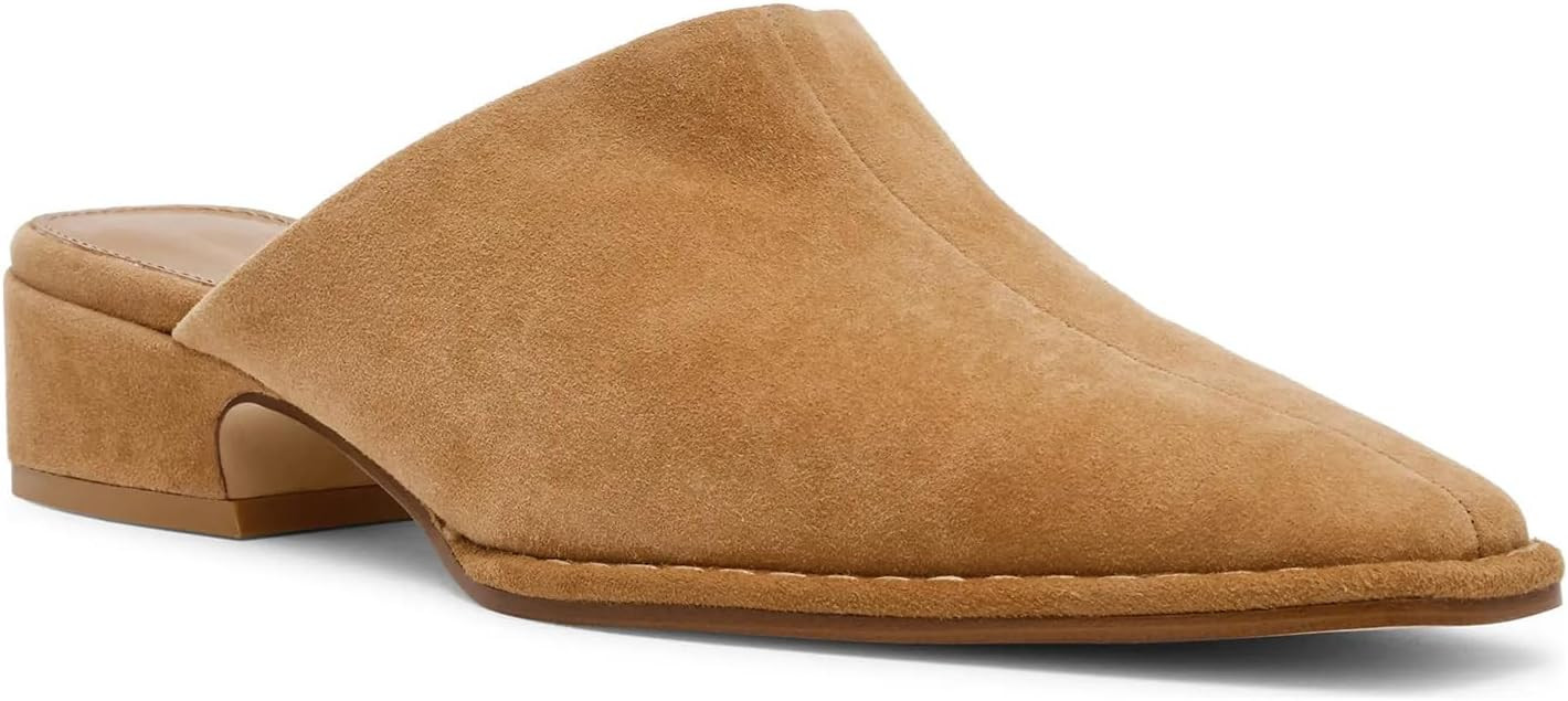 Suede Heeled Mules for Women Square Closed Toe Chunky Heel Mules Slip On Backless Slippers Fashio... | Amazon (US)